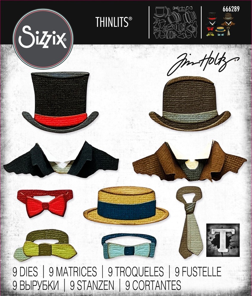 Sizzix Thinlits Tailored 9pc set #666289 Retail $29.99 by Tim Holtz