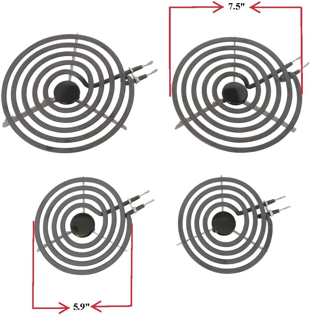 MP22YA Electric Range Burner Surface Element (2) MP15YA 6", (2) MP21YA 8" 4pcSet