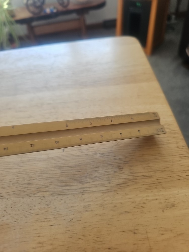 Vtg Post U.S. ST'D Architectural Scale Ruler Genuine Boxwood Engine Divided