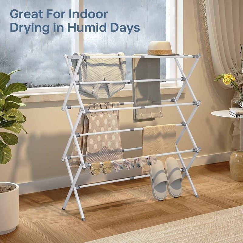 Expandable Foldable Clothes Drying Rack Indoor Outdoor Laundry Easy Assembly New