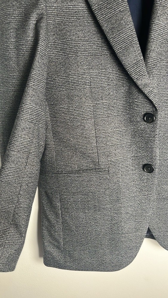 CHOICE - MEN'S CHECKED BLAZER - 38 REGULAR -GREY
