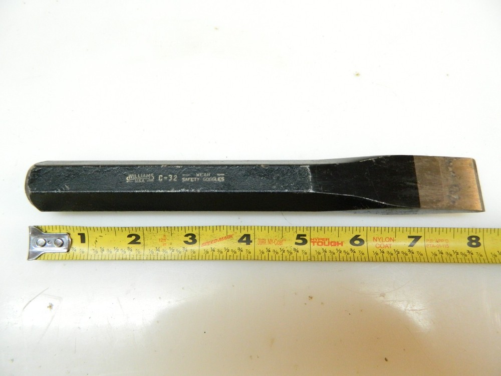 WILLIAMS C-32 Standard Cold Chisel 1" in Straight Tip 8" OAL