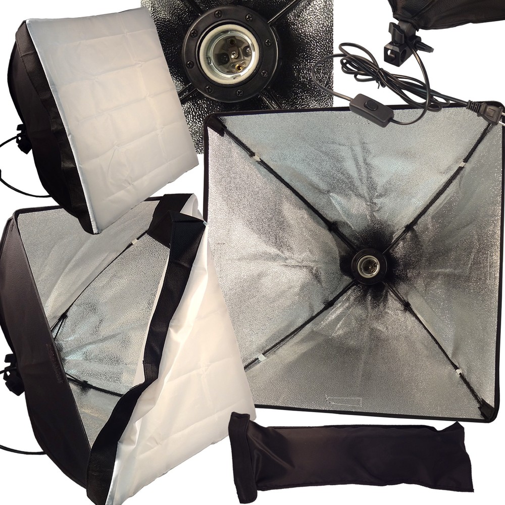 Softbox Video Light Photo Studio Lighting 50*50cm/20x20" Light head E27 socket