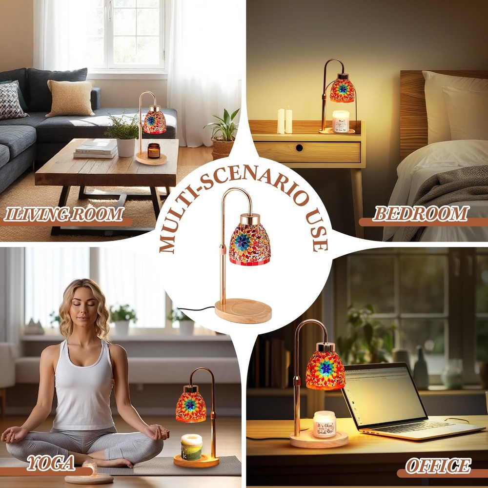 Turkish Candle Warmer Lamp with Timer Electric Dimmable Table Adjustable Height