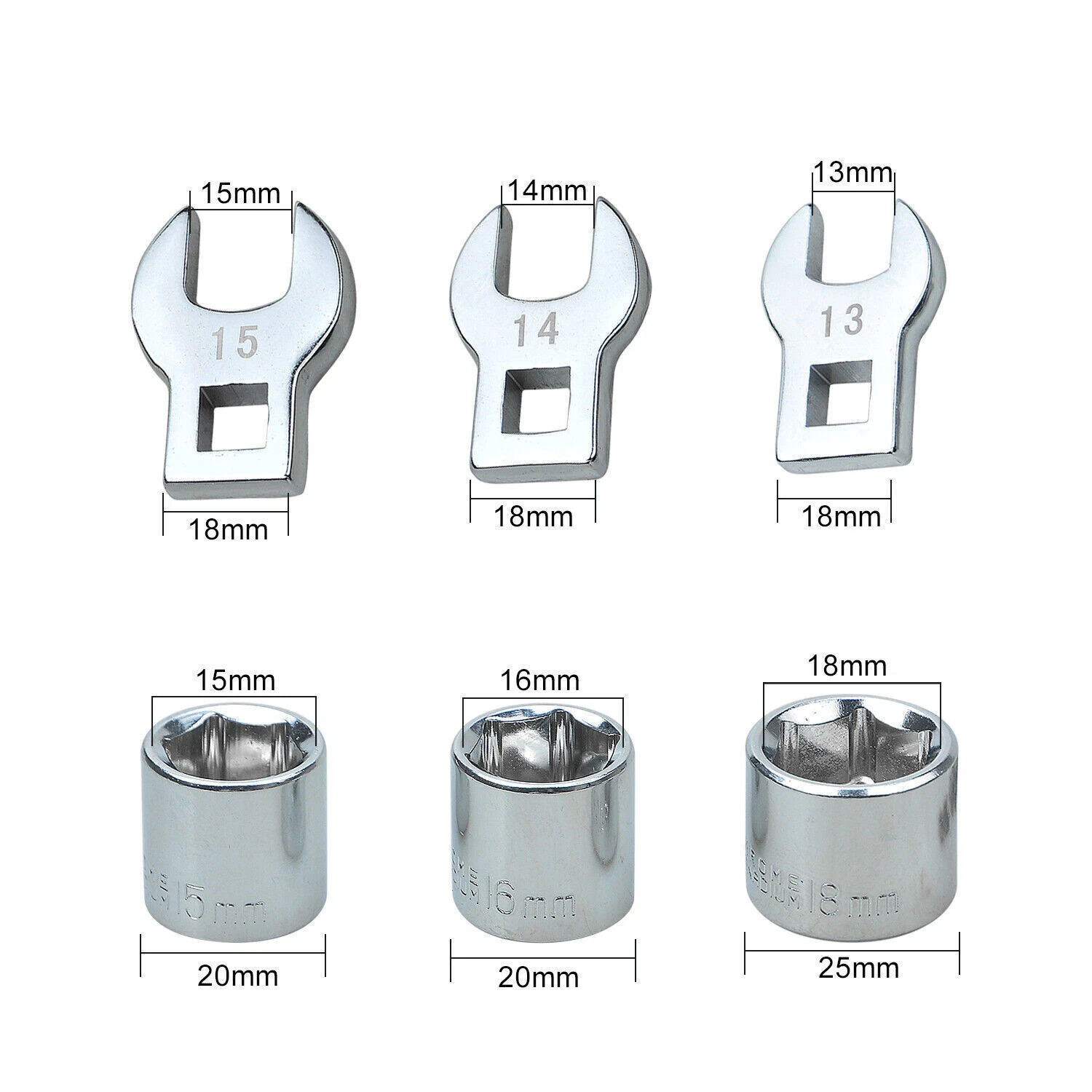 8PC Serpentine Belt Tension Tool 1/2" 3/8" Square Universal Belt Removal Wrech