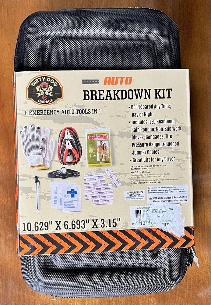 💥 Dirty Dog Emergency Auto Breakdown Kit 6 Emergency Tools NWT