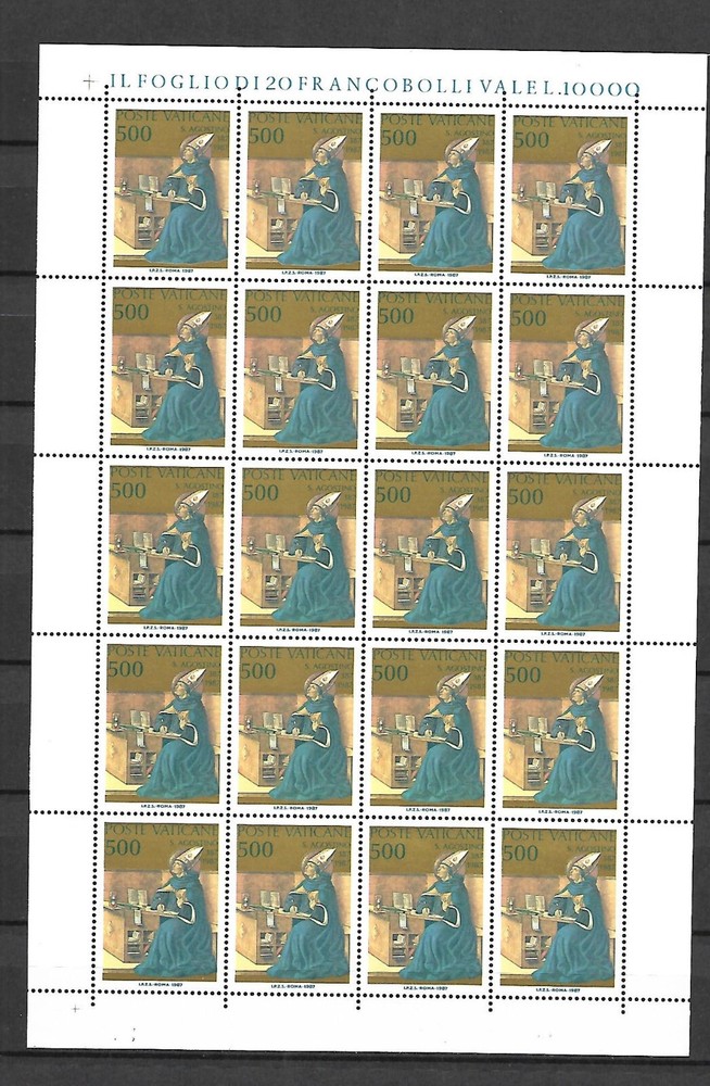 (FS232) Vatican 1987 St Augustine Full Sheets MNH