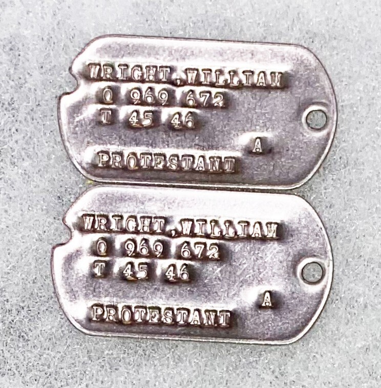 WWII Set William Wright T-45 Dated Dog Tags