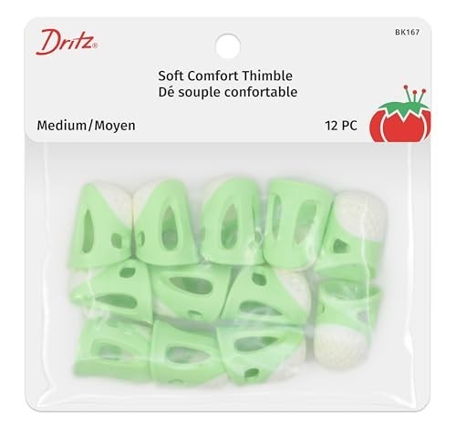 Soft Comfort Thimbles - Medium Green, 12 Pack - Sewing & Quilting Tools