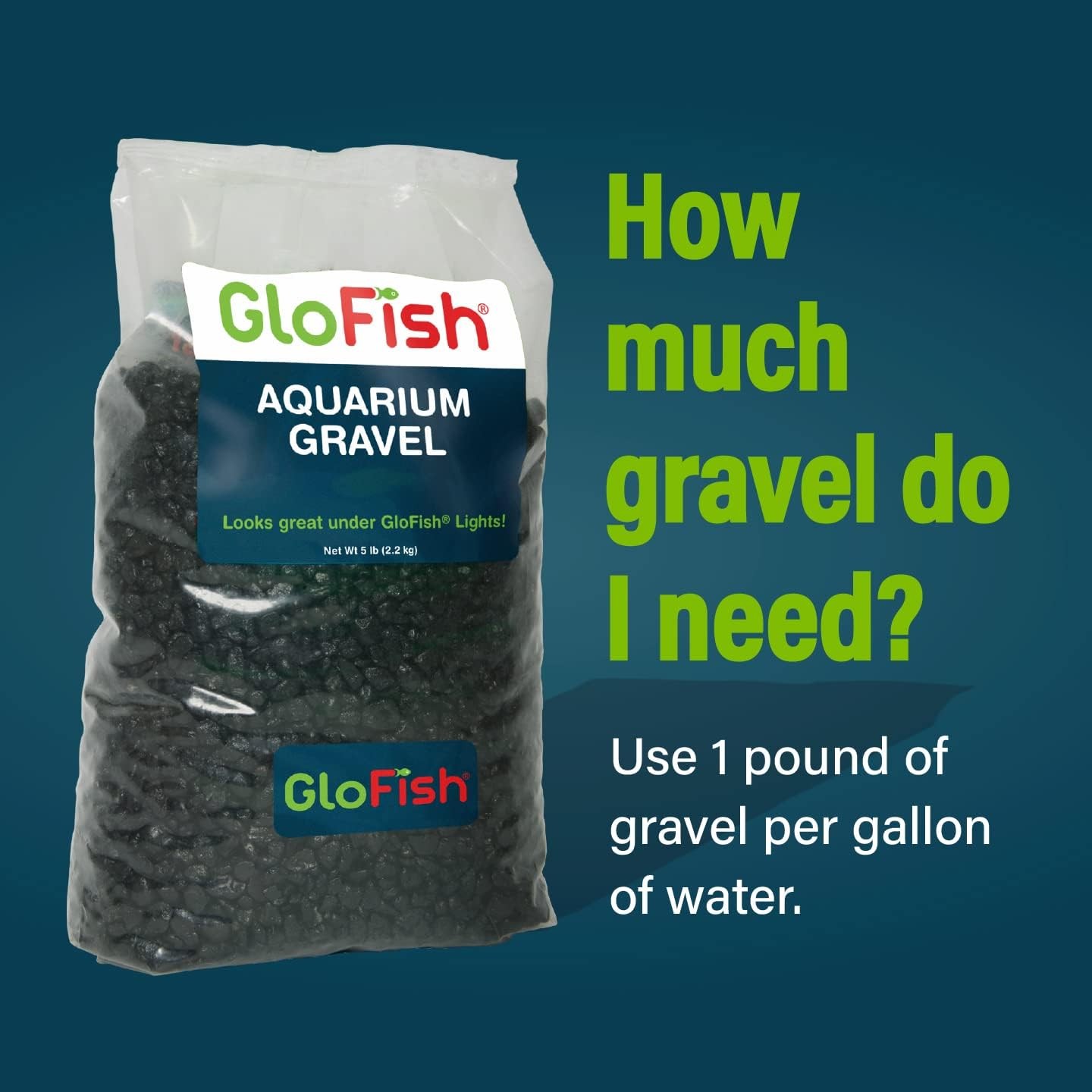 Glofish Aquarium Gravel, Solid Black, 5-Pound Bag