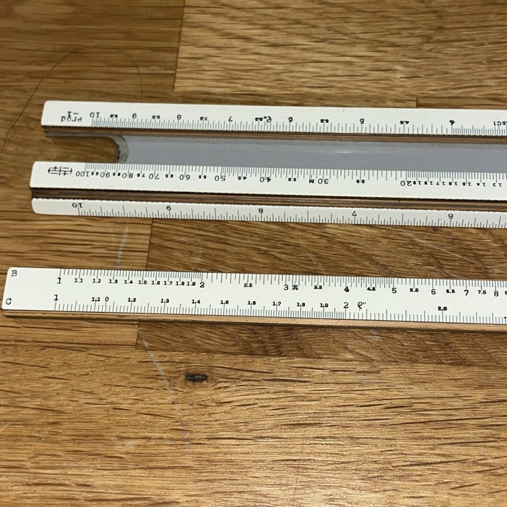 Vintage Sun Hemmi Bamboo Engineering Slide Rule System mid section removes