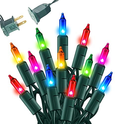 Multi-Colored Christmas Mini String Lights, 20FT 100 Count Multicolor