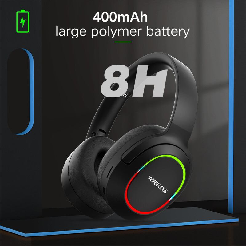 Wireless Bluetooth RGB Headset Mic For Universal iPad Tablet Computer PC Phones