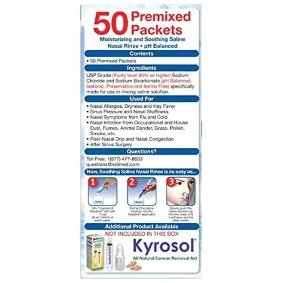Squip Nasaline Salt 50 Pre-mixed saline packets