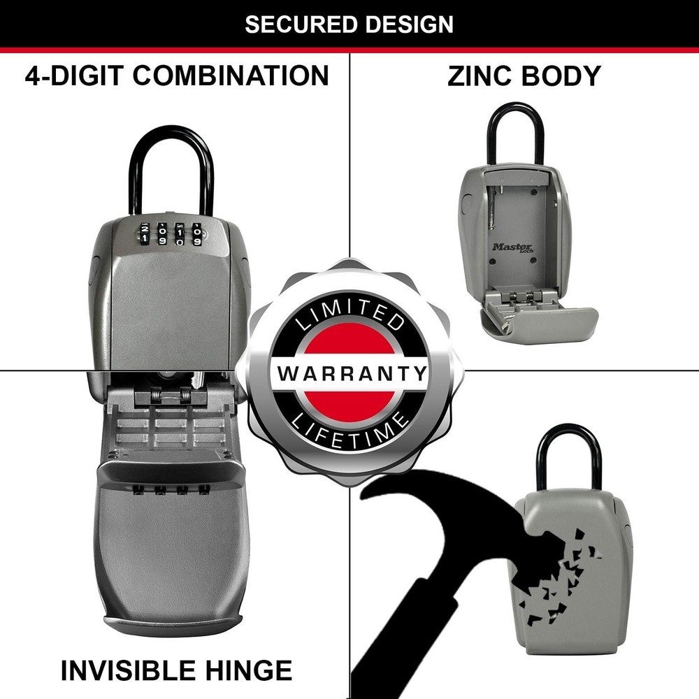Heavy Duty Portable Key Storage Box with Combination Lock for Easy Access