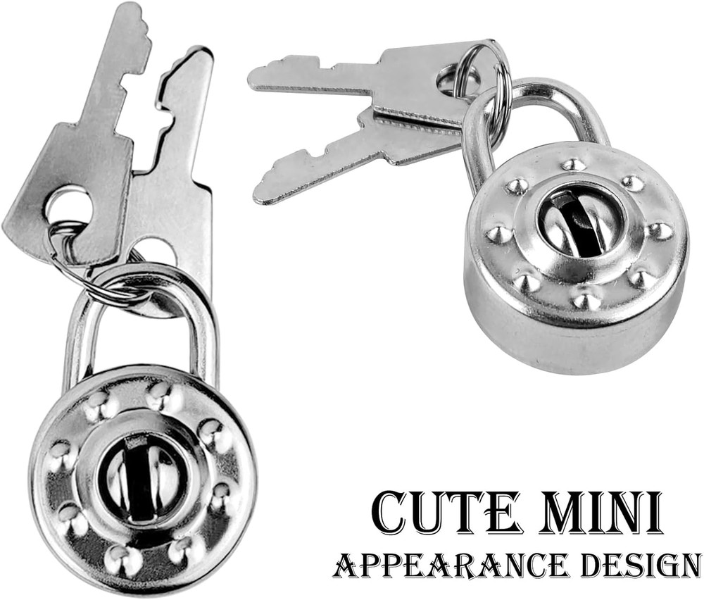 10 Pack Mini Diary Padlock, Small Locks with Keys, Tiny Luggage Locks for Tra...