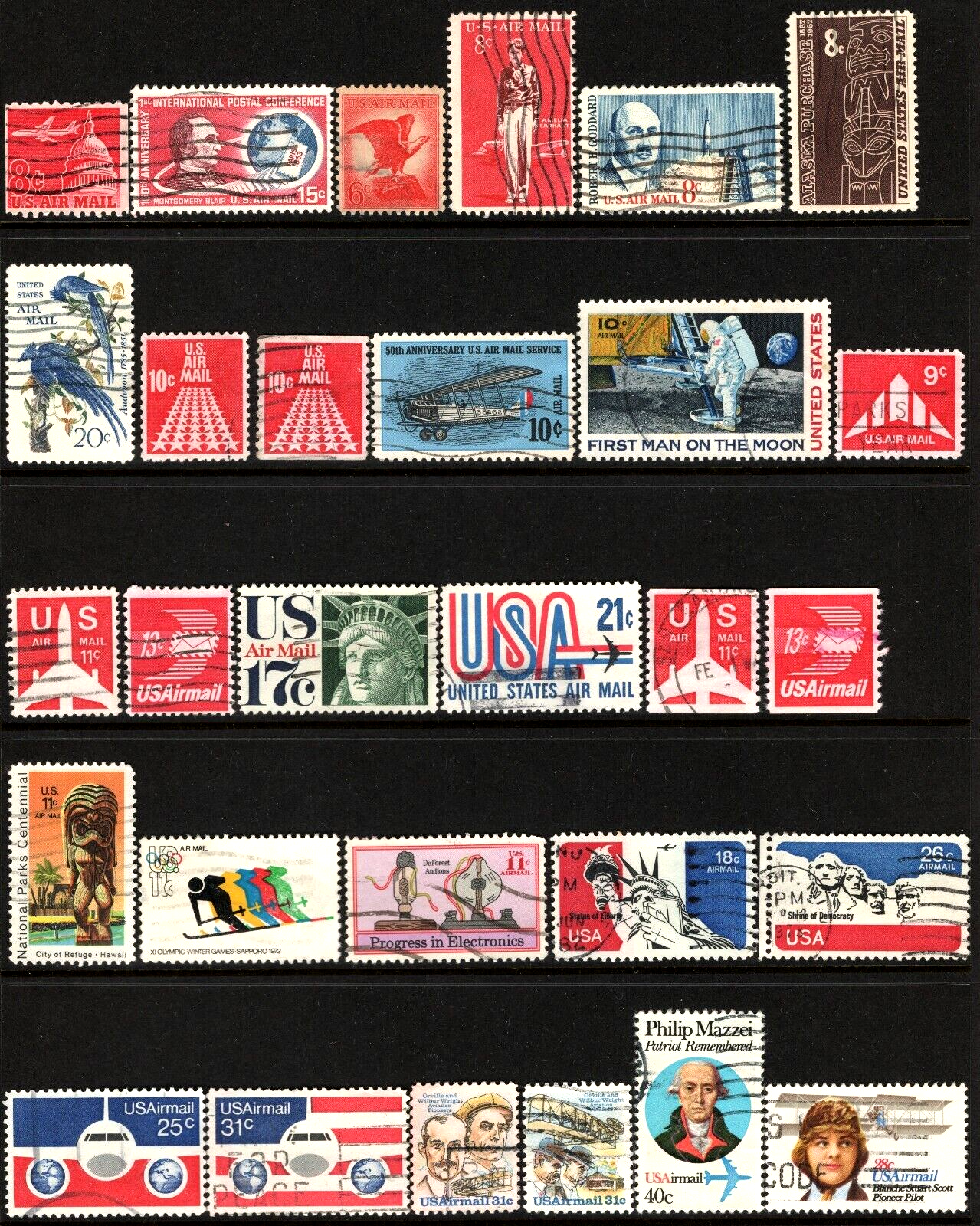 Used Lot of 100+ US Airmail and Special Delivery Stamps All Different
