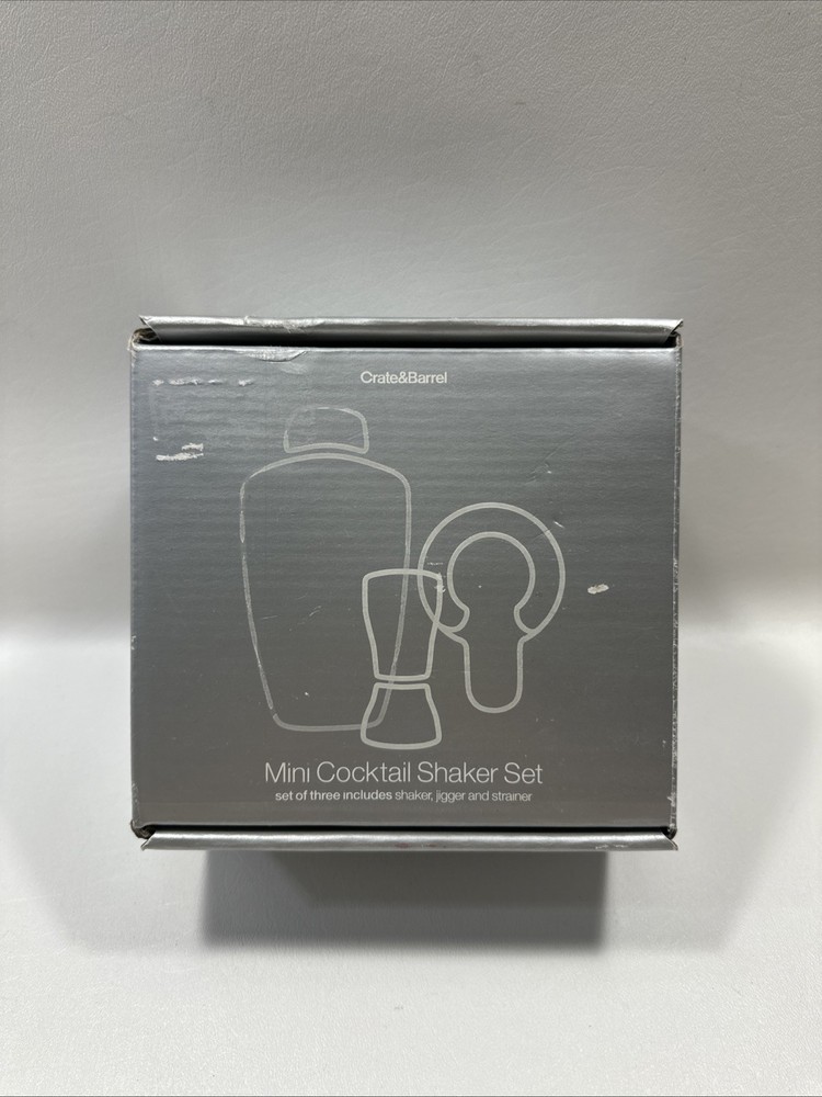Crate & Barrel Mini Cocktail Shaker Set New Open Box