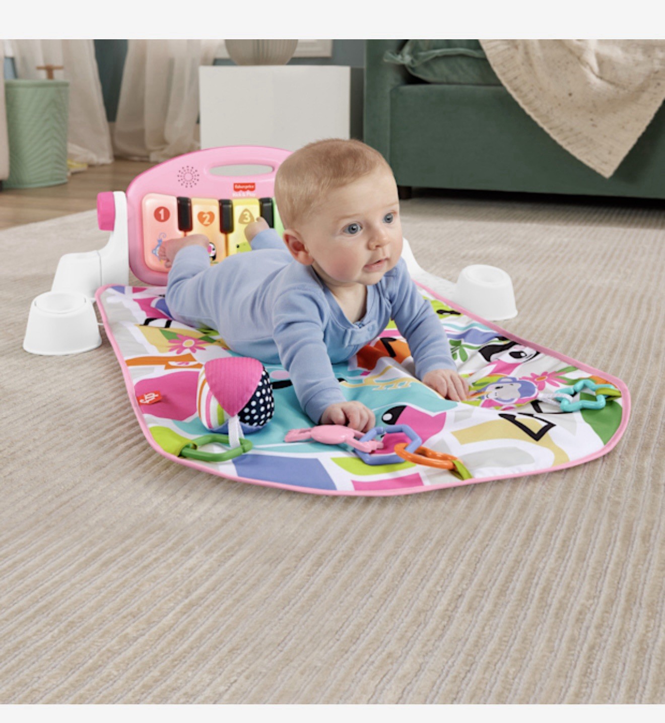 Fisher Price Glow and Grow Kick and Play Piano Gym Light Up Toys Musical Fun