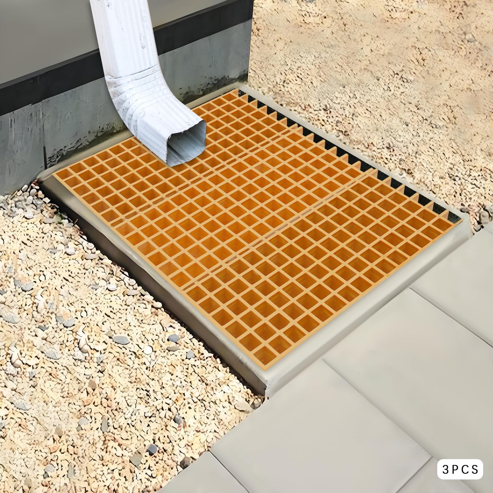 31.5x11in Heavy Duty Fiberglass Drain Grate - 3 Pack Impact-Resistant