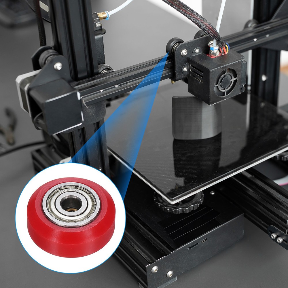 8Pcs 3D Printer Wheel with 625ZZ Linear Bearing for 3D Printer, Red