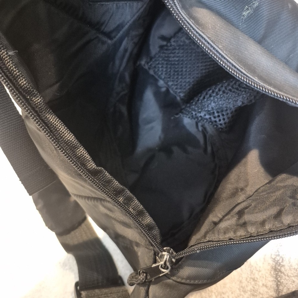 US Army One Strap Backpack 22x16 Black Missing One Zipper