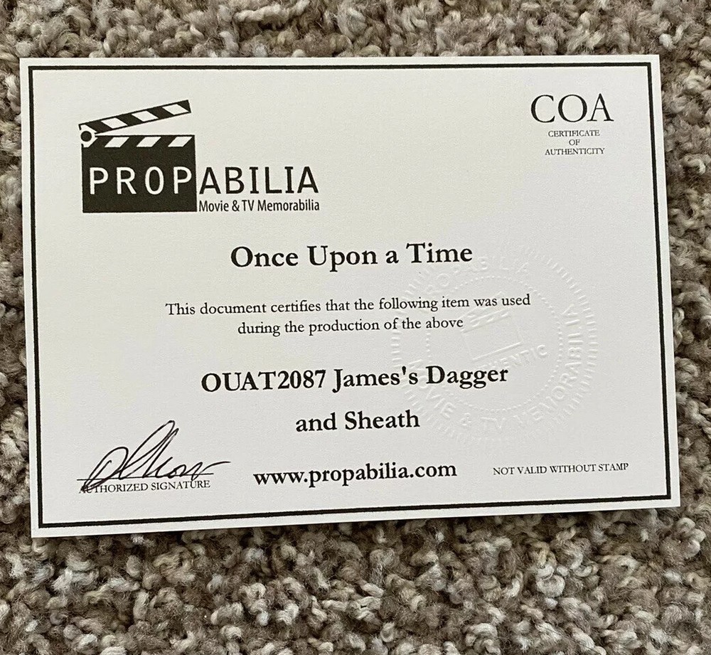 Once Upon A Time James's Dagger and Shealth COA
