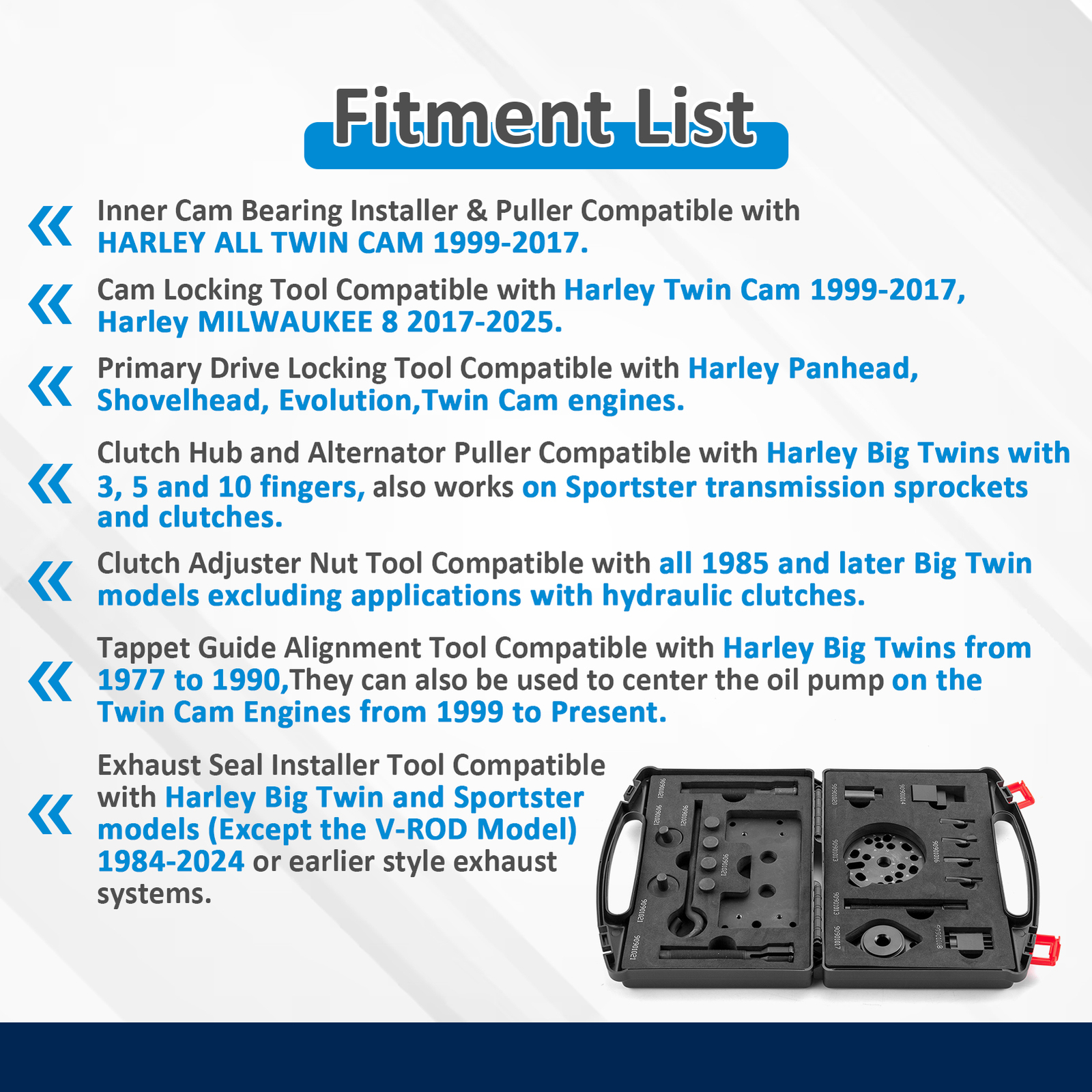 Twin Cam Inner Cam Bearing Installer & Puller Tool For Harley 99-17 TC 99 103