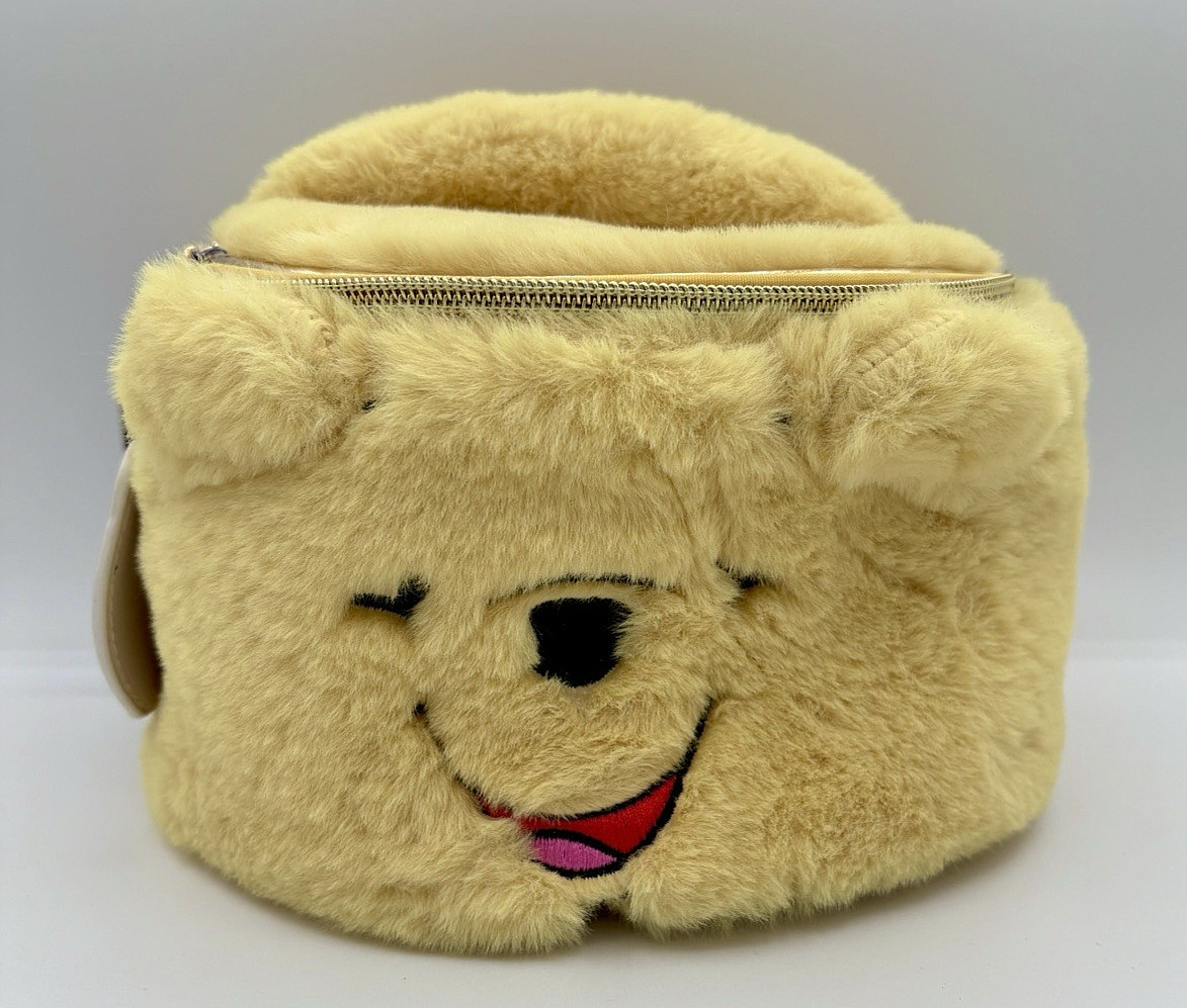 Disney Hot Topic Winnie The Pooh Fuzzy Makeup Bag New with Tags