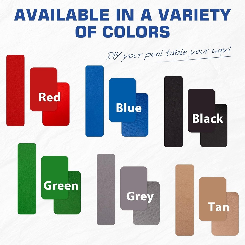 8FT Pool Table Felt Replacement Kit with 6 Cloth Strips & Staple Puller