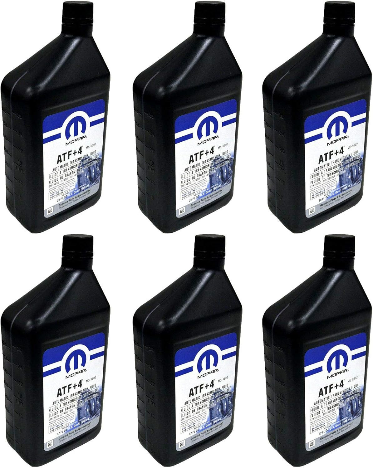 Mopar 68218057AB ATF+4 Automatic Transmission Fluid, 1 Quart 6 Pack