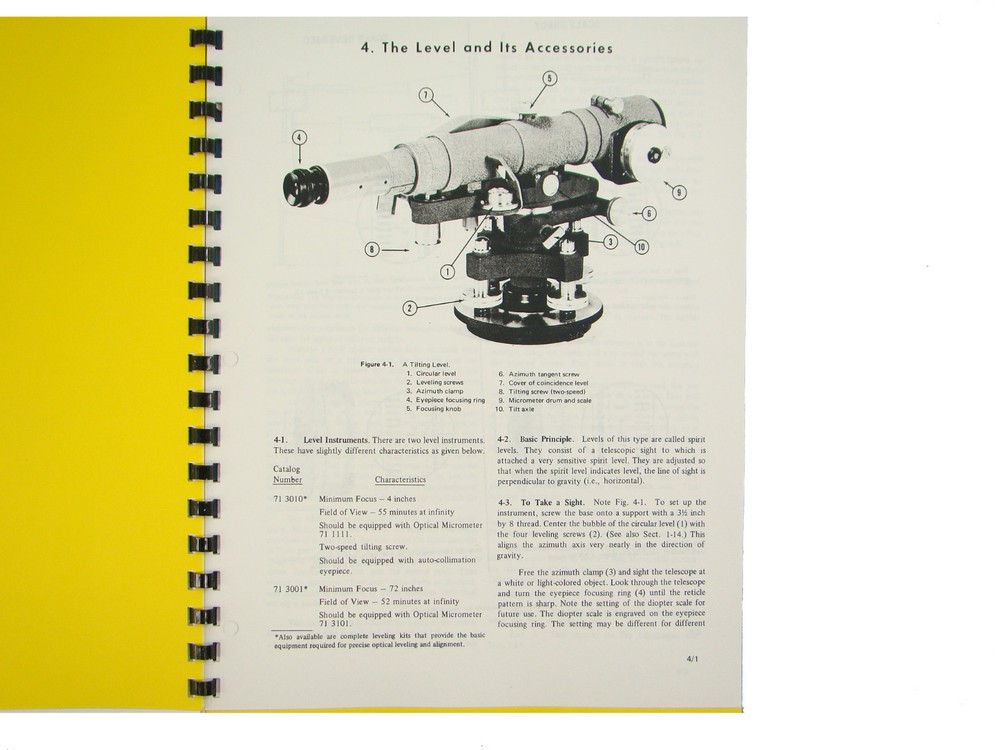 Keuffel Esser Optical Alignment Manual Cubic Precision K & E * 940