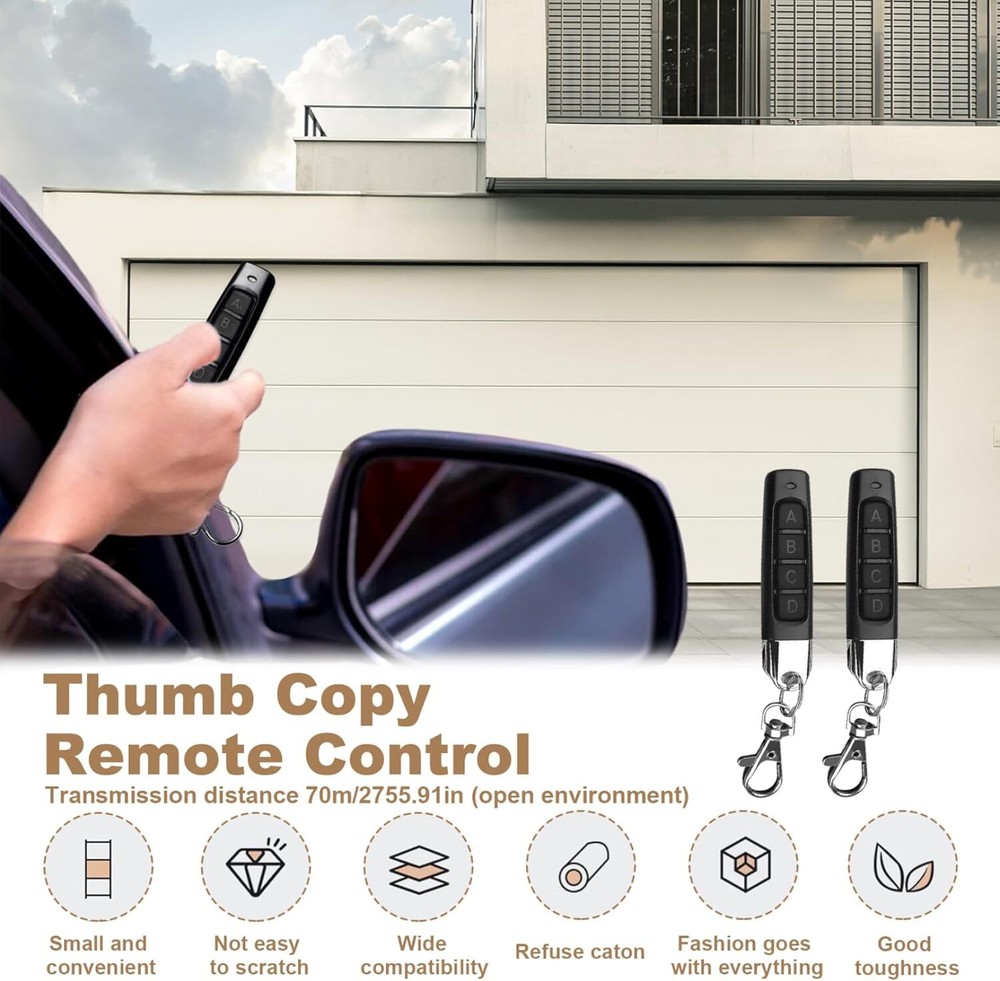 2x 4-in1 Wireless Remote Control Duplicator 433MHz Remote Control Key Clone Copy