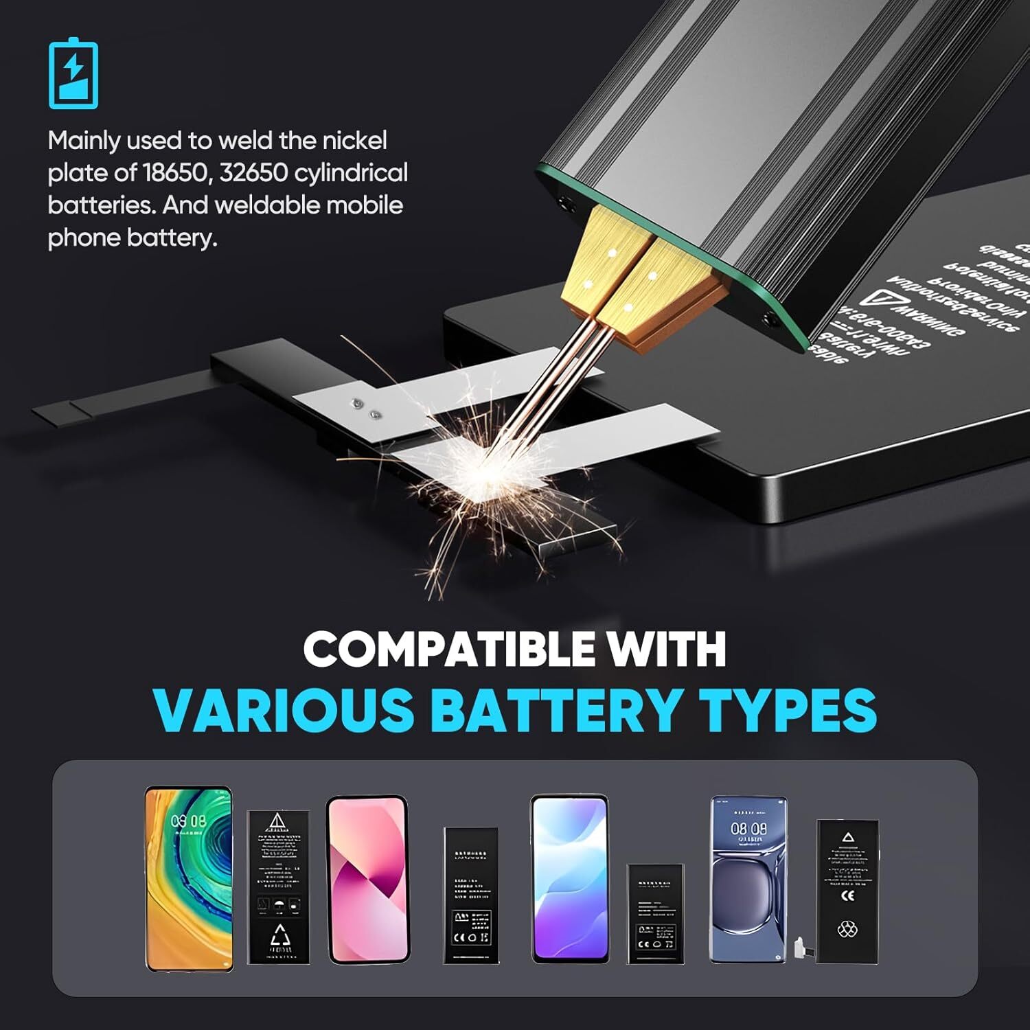 5000mAh Portable Spot Welder LCD Screen 80 Gear Adjustable DIY fr 18650 26650