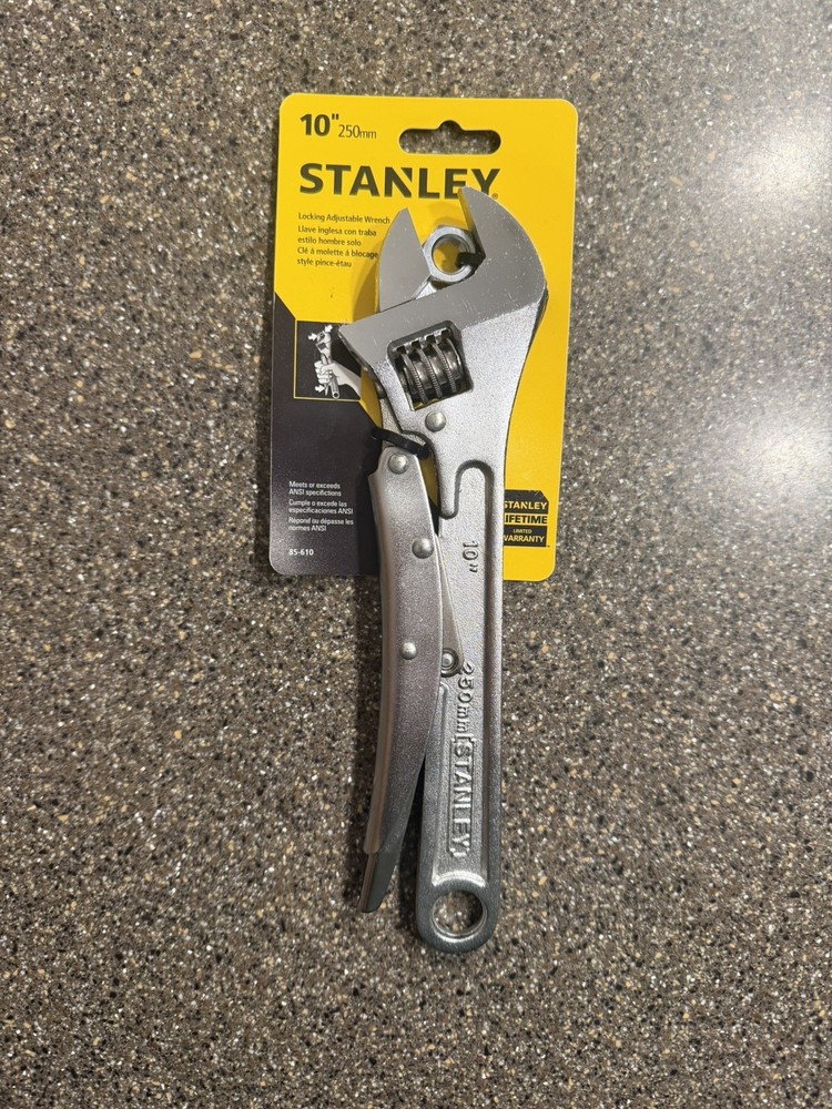 Stanley 10 In. MaxGrip Locking Adjustable Wrench - Quick Release - NEW!!