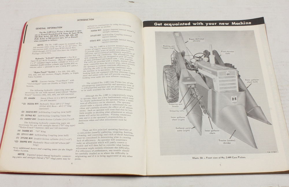 Operator's Manual for McCormick 2-MH Two-row mounted Corn Picker