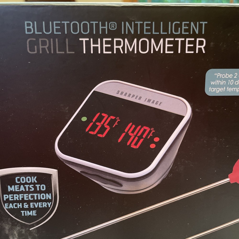 Grill Thermometer Sharper Image Bluetooth Intelligent Apple/Android New In Box