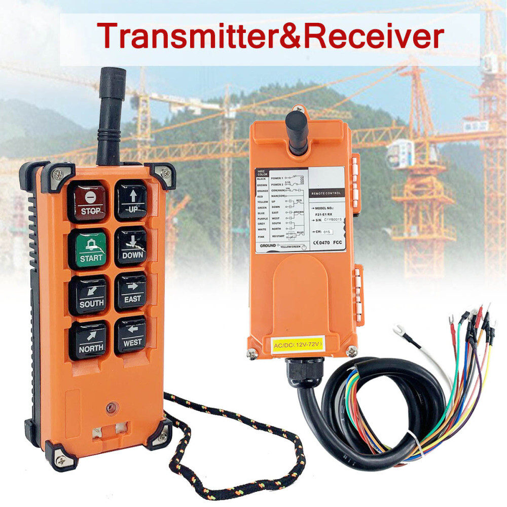 Industrial Wireless Crane Remote Control 8-Button Hoist Remote Controller 12-24V
