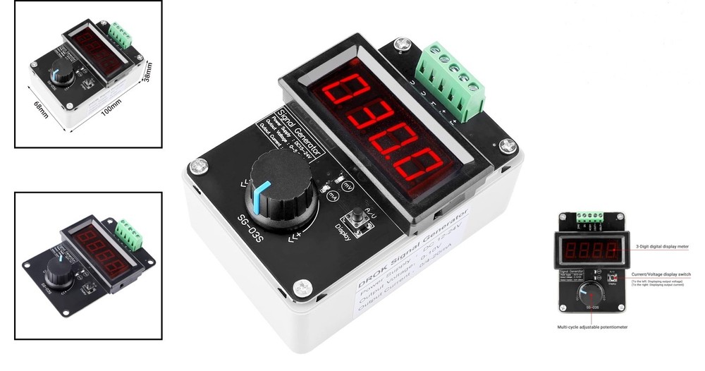 4-20mA Signal Generator Adjustable DC Voltage & Current for PLC LED Testing
