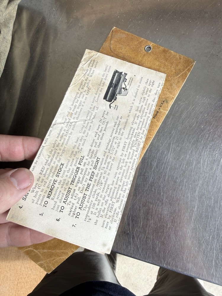 Original Mossberg 46B Instruction Papers