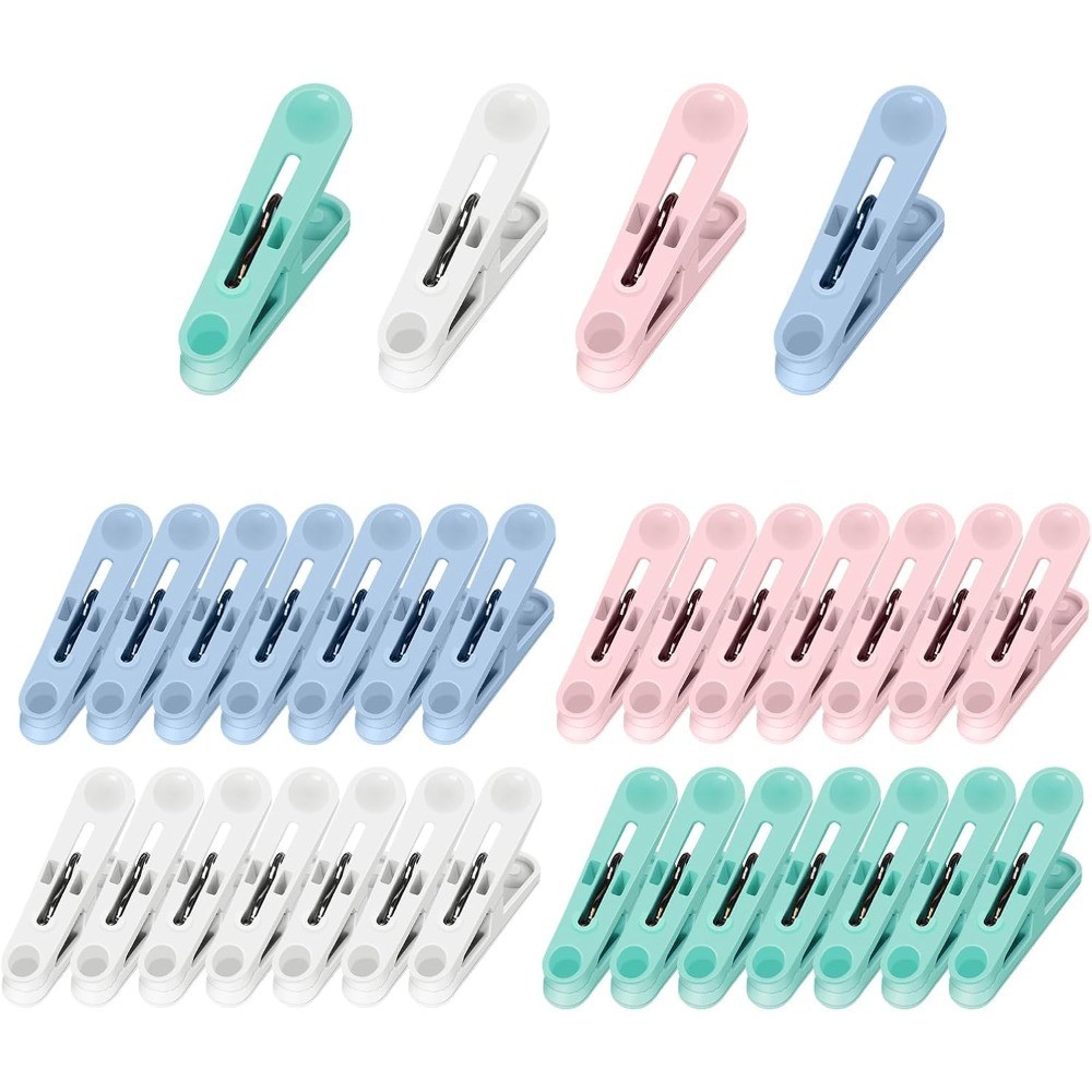 Colorful Plastic Clothespins 32-Pack Multipurpose Laundry Clips Hangers for