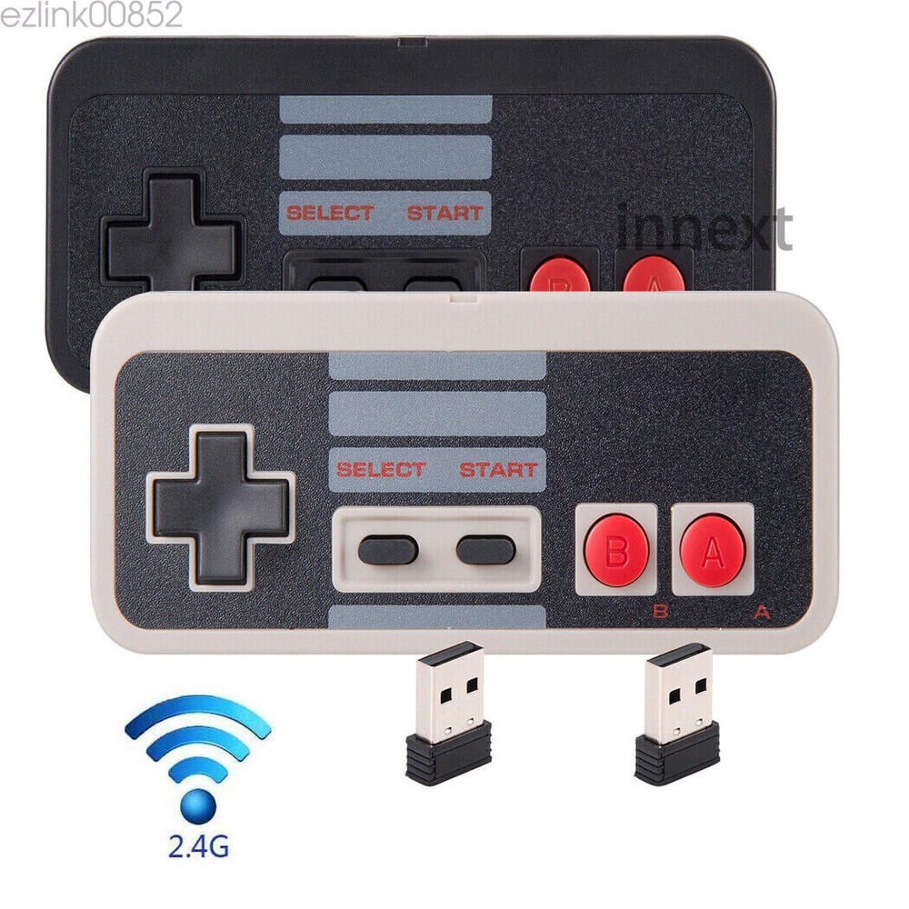 2Pack Wireless 2.4GHz NES Retro Gamepad For Windows PC Mac Linux USB Controller