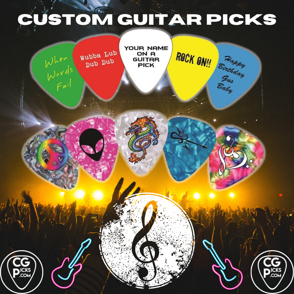 1 Custom Guitar Pick One side print