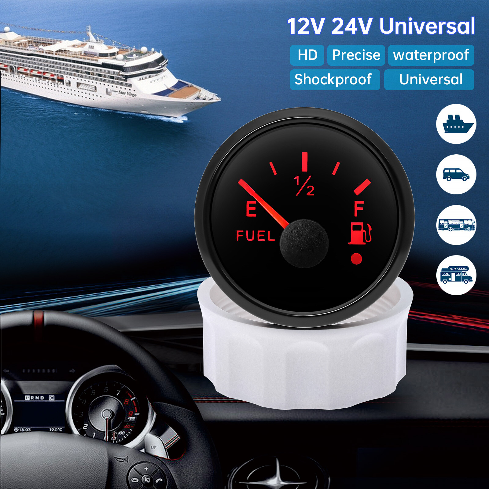 125mm-350mm Marine Boat Fuel Sending Unit Tank Level Sender Sensor 240-33ohms US