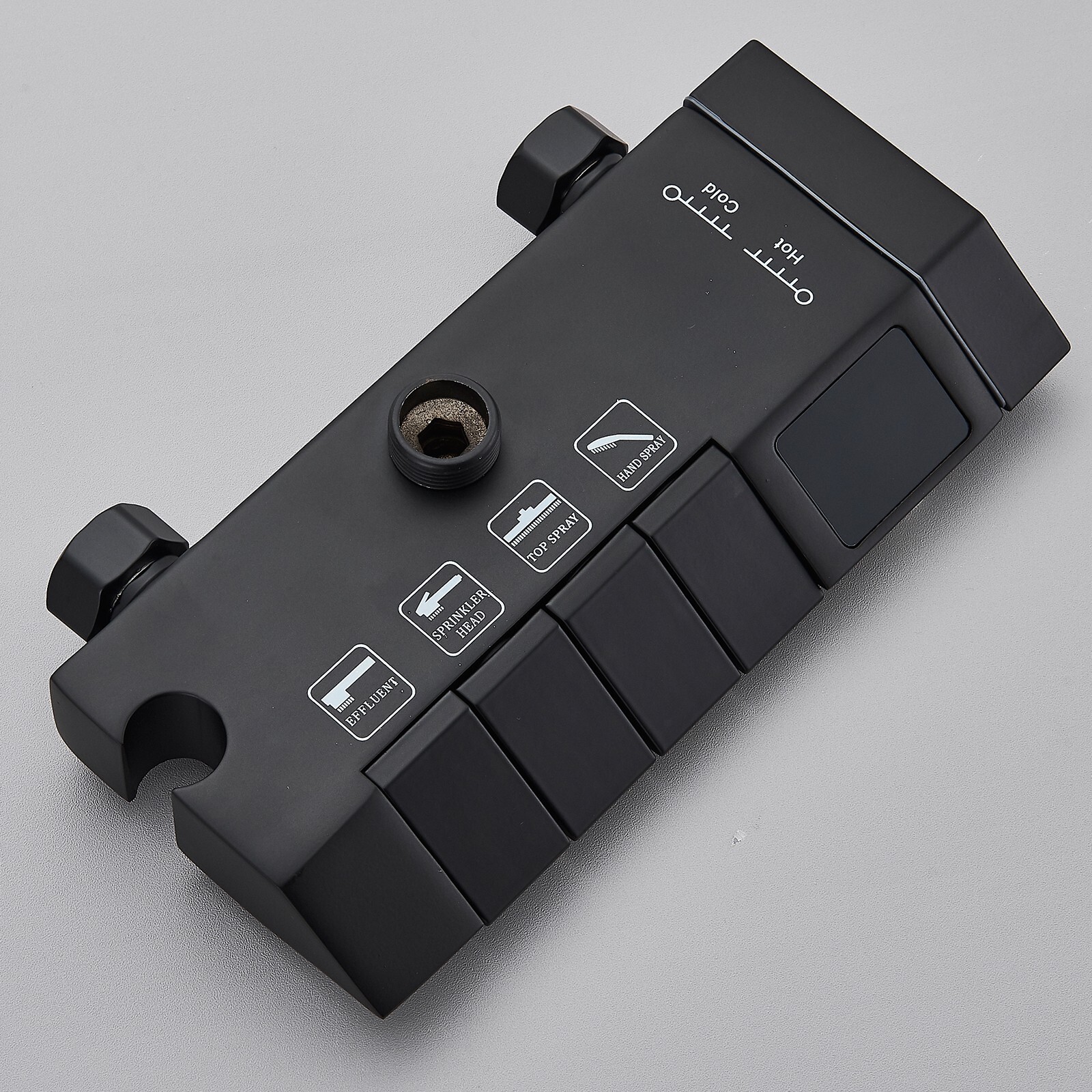 Black Bathroom Rainfall Shower Faucet Set Exposed Shower System with Mixer Valve