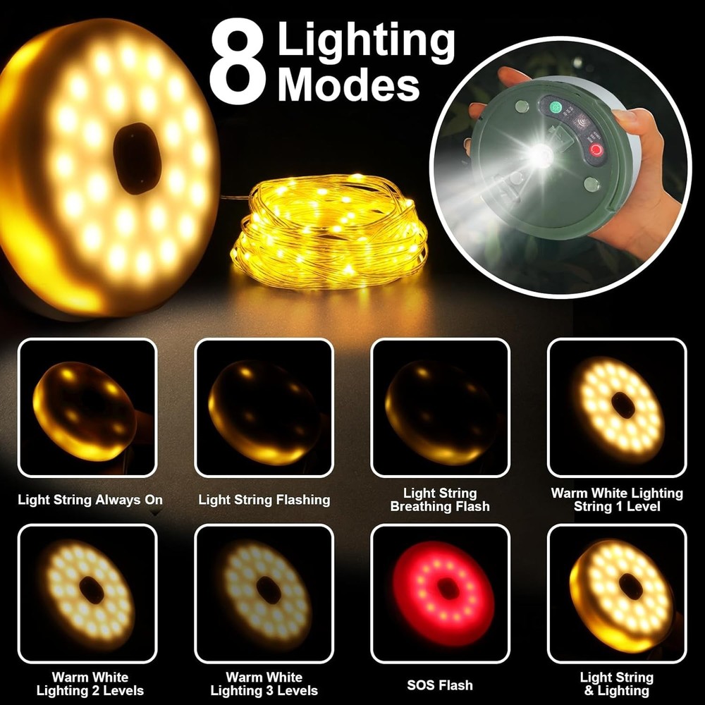 Versatile Waterproof Camping Light String - USB Rechargeable & Remote Operated