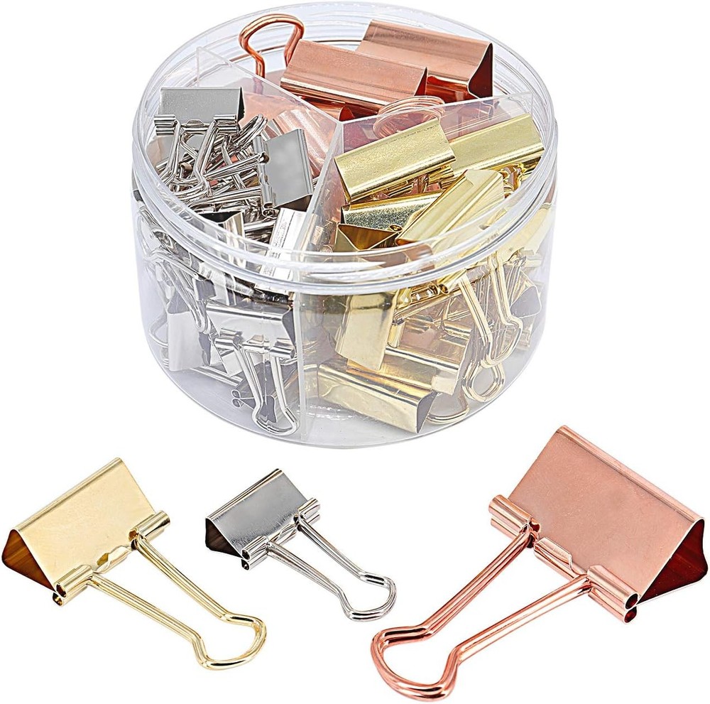 Office Binder Paper Clips Assorted Sizes Set Multicolored