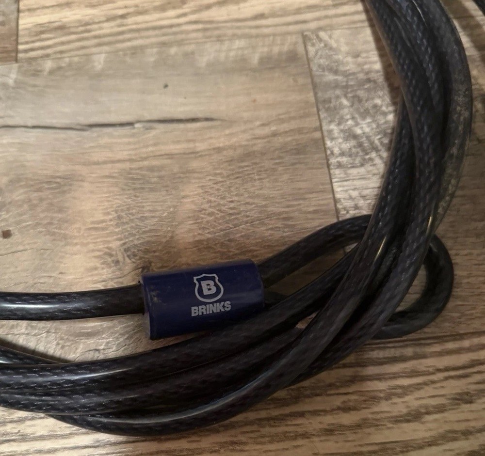 Brinks Loop Cable Lock 3/8in x 15ft Open Loop + Padlock And Key USED