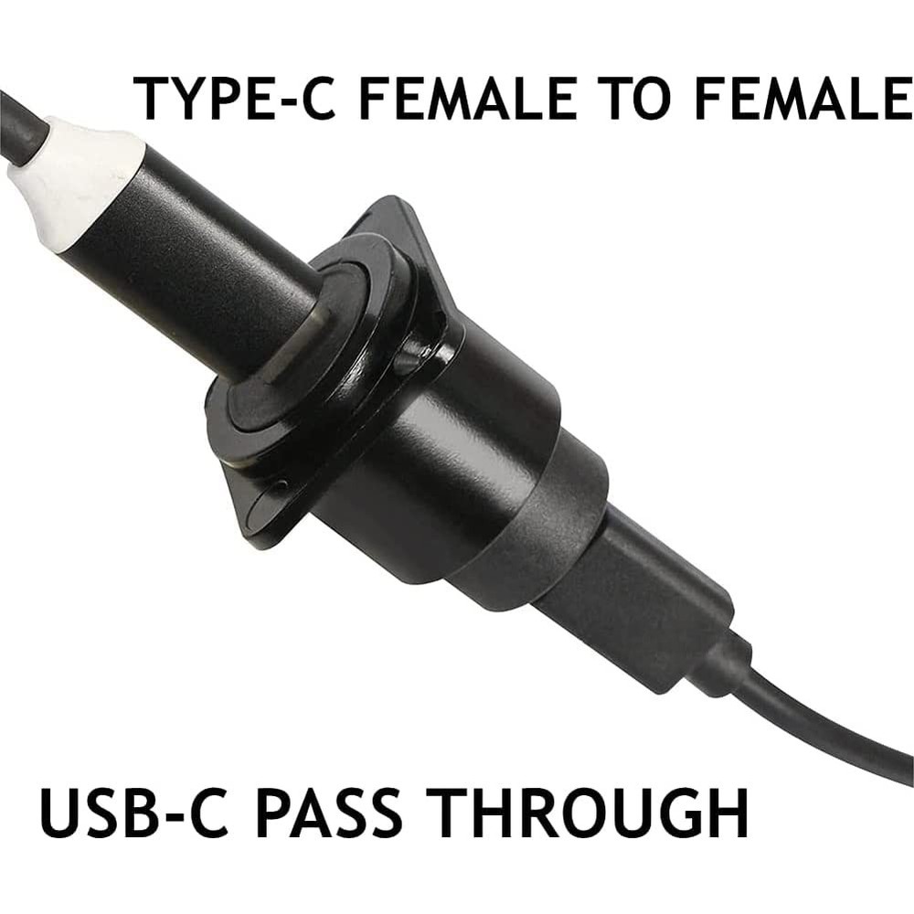 PENGLIN 2PCS USB 3.1 Type C Panel Mount Coupler, D-Type 2PCS(D-TYPE), Black