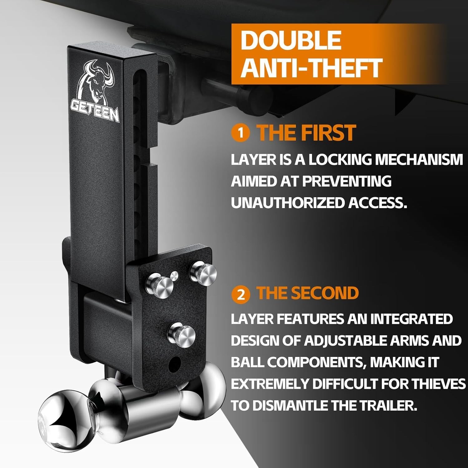 2.5" Receiver Drop Hitch 7" Adjustable Trailer Hitch Tow & Stow 15,000 GTW